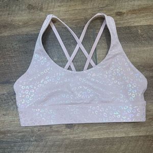 ZYIA Pink Leopard Unicorn Light n Tight Strappy Bra Med